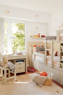 Kinderkamer voor twee jongens beige