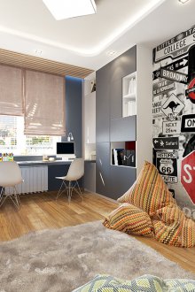 Σχεδιασμός παιδικού δωματίου για δύο αγόρια με ταπετσαρία φωτογραφιών