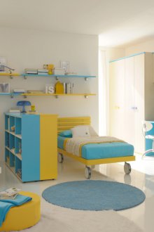 Σχεδιασμός παιδικού σταθμού για δύο αγόρια με πτυσσόμενο κρεβάτι