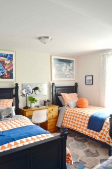 Σχεδιασμός παιδικού δωματίου για δύο αγόρια πορτοκαλί