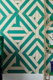 Σχεδιασμός ταπετσαρίας για ένα στούντιο διαμέρισμα τυρκουάζ