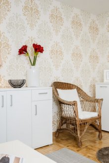 Σχεδιασμός ταπετσαρίας για ένα διαμέρισμα στούντιο κλασικό