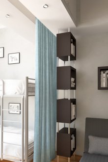 Νηπιαγωγείο για δύο παιδιά σε odnushka με ένα κρεβάτι κουκέτα