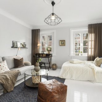 Σχεδιασμός διαμερίσματος ενός δωματίου με φωτεινό παιδικό δωμάτιο