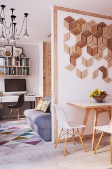 Υπνοδωμάτιο σε διαμέρισμα στούντιο με διαχωριστικό γυψοσανίδας