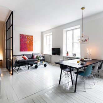 Υπνοδωμάτιο σε διαρρύθμιση στούντιο διαμέρισμα