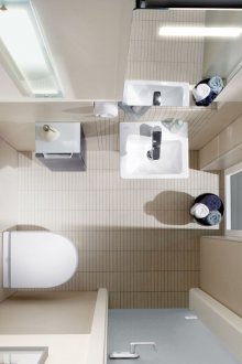 Σχεδιασμός ιδεών και διαρρύθμιση ενός μικρού μπάνιου