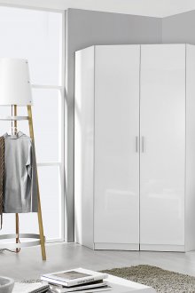 Γωνιακή ντουλάπα στο εσωτερικό πλαστικό του υπνοδωματίου