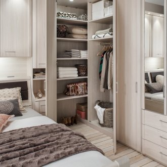 Γωνιακή ντουλάπα Εσωτερική κρεβατοκάμαρα της Προβηγκίας