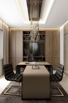 Εσωτερική διακόσμηση γραφείου του κεφαλιού με πολυέλαιο