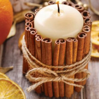 Κανέλα διακόσμηση κεριών