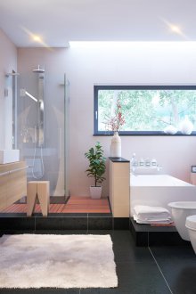 Μπεζ σχεδιασμός μπάνιου