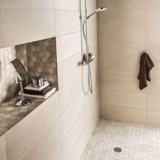 Μπεζ μπάνιο με μια θέση.