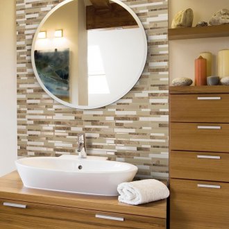 Μπεζ μπάνιο με ορθογώνιο μωσαϊκό