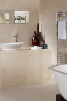 Μπεζ μπάνιο με νεροχύτη