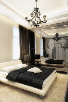 Τηλεόραση σε ασπρόμαυρη κρεβατοκάμαρα