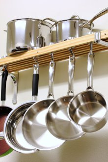Houten reling voor de keuken