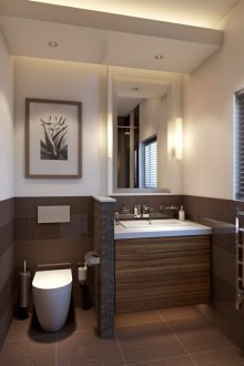 Καφέ μοντέρνο μπάνιο