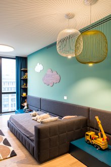 Τυρκουάζ ταπετσαρία στο φυτώριο