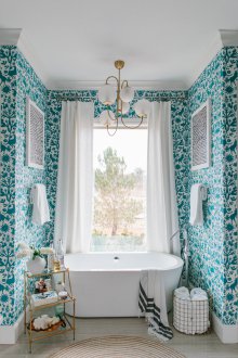 Τυρκουάζ ταπετσαρία στο σπίτι