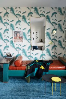 Τυρκουάζ ταπετσαρία μη υφασμένα