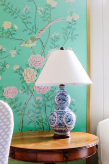 Τυρκουάζ ταπετσαρία σε κινεζικό στιλ