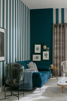 Τυρκουάζ Ριγέ Ταπετσαρία