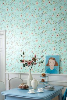 Τυρκουάζ ταπετσαρία Προβηγκία