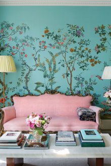 Τυρκουάζ ύφασμα ταπετσαρία