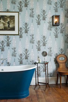 Τυρκουάζ ταπετσαρία βινυλίου