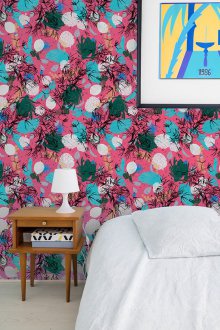 Τιρκουάζ ταπετσαρία φωτεινή