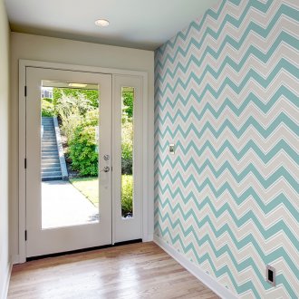 Τιρκουάζ ταπετσαρία ζιγκ-ζαγκ