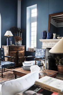 Μπλε σαλόνι με γαλλικό στυλ