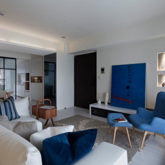 Μπλε εσωτερικό σαλόνι