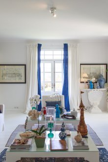 Μπλε σαλόνι σαλόνι στυλ