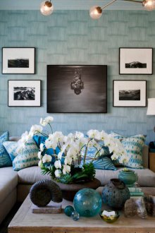 Καθιστικό σε μπλε αποχρώσεις