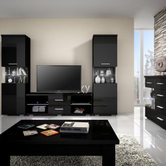 Ο τοίχος στο σαλόνι είναι μαύρο