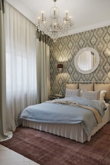 Όμορφο εσωτερικό ενός μικρού υπνοδωματίου