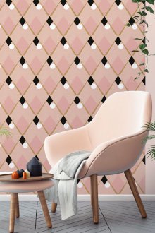 Ροζ στερεοσκοπική ταπετσαρία