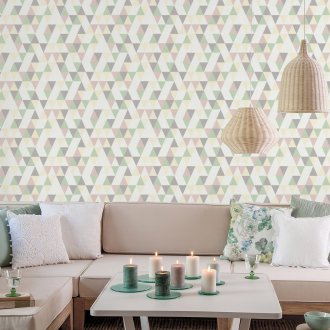 Στερεοσκοπική ταπετσαρία με τρίγωνα.