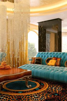 Art deco τυρκουάζ σχεδιασμό σαλόνι