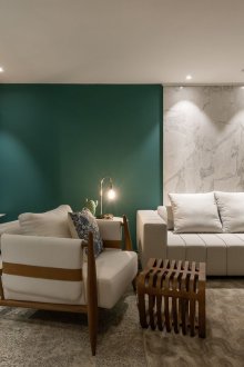 Τυρκουάζ σχέδιο σαλονιού με λευκό