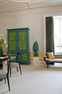 Εκλεκτικός σχεδιασμός σαλόνι με τιρκουάζ στυλ