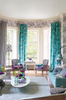 Γαλλικός σχεδιασμός σαλόνι με τιρκουάζ στυλ