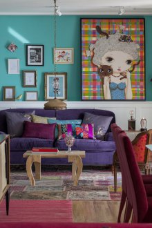 Καθιστικό σε τιρκουάζ χρώμα