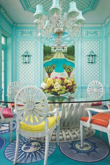 Σχεδιασμός ενός τιρκουάζ καθιστικού με καλούπια