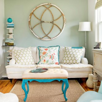 Τιρκουάζ αποχρώσεις στο σαλόνι