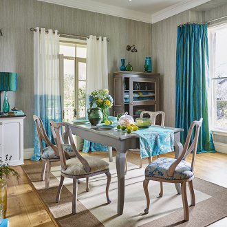 Σχεδιασμός ενός τιρκουάζ σαλόνι σε στυλ provence