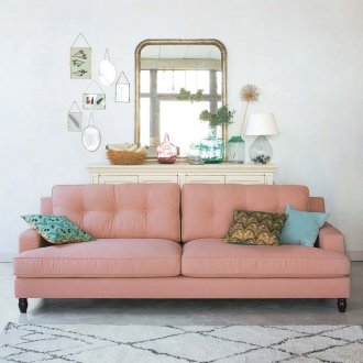 Τυρκουάζ σχέδιο σαλονιού με ροζ