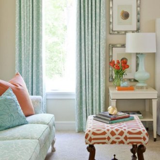 Τυρκουάζ κλωστοϋφαντουργίας στο σαλόνι